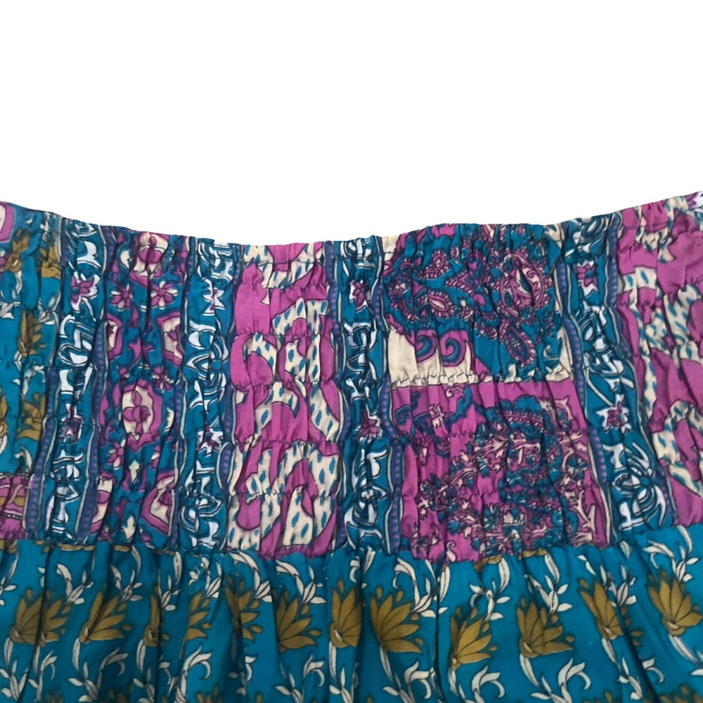 Bohemian Purple and Green Wide Leg Pants Made in India - Picture 7 of 8